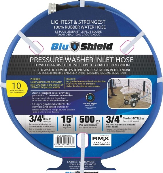 3/4 in. x 15 ft Pressure Washer Inlet Hose