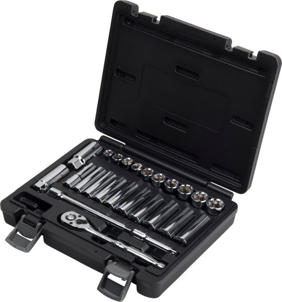 25 pc 3/8 in. dr Metric Shallow/Deep Socket Set