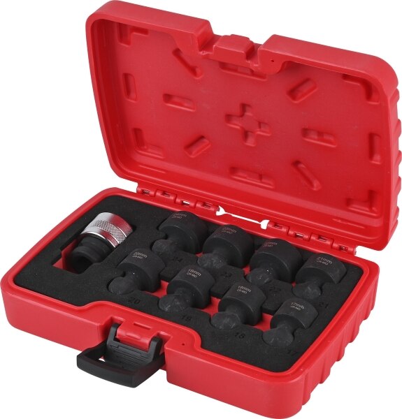 9 pc 1/2 in. dr Metric Swivel Impact Socket Set