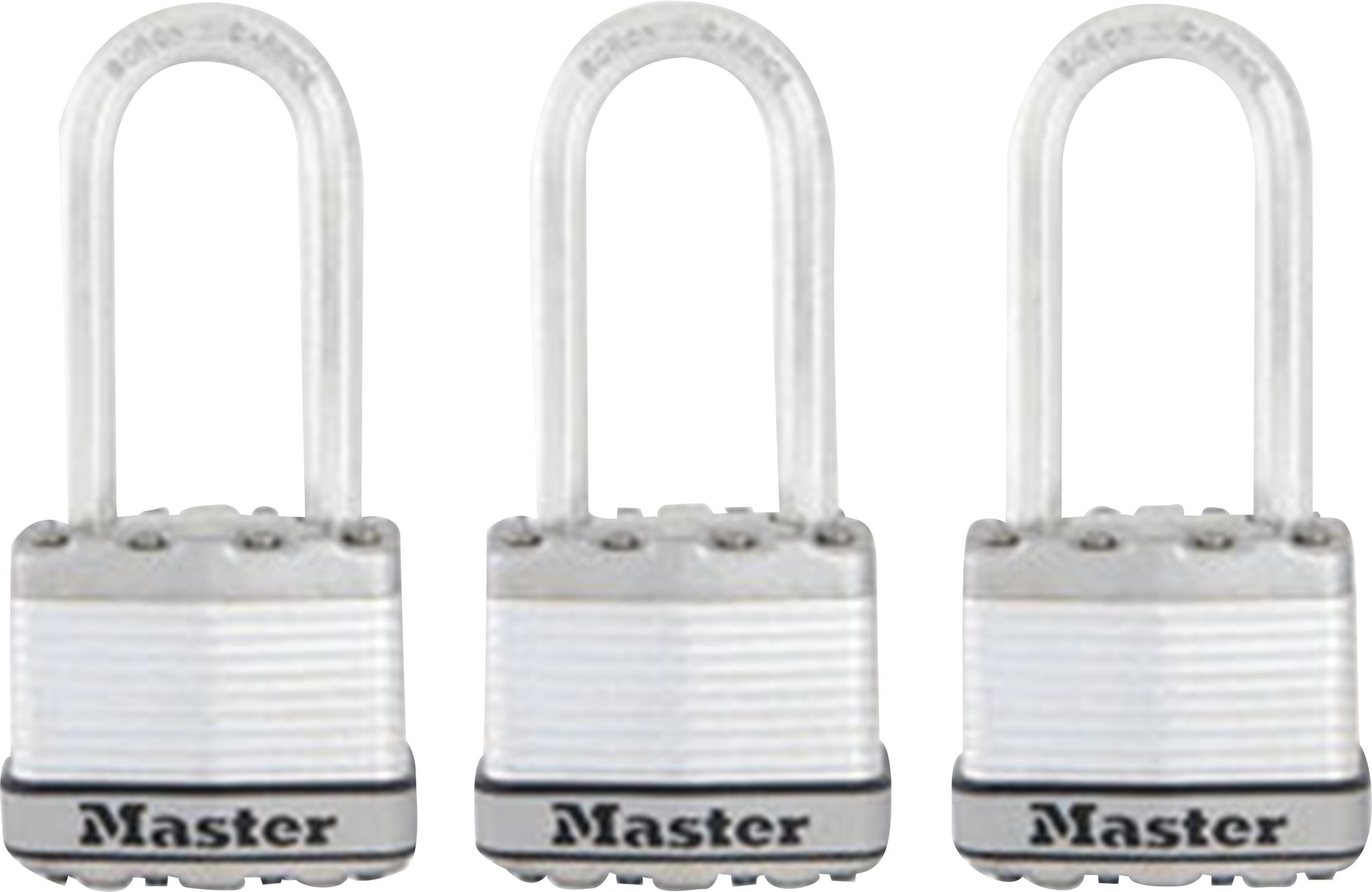 Pack of 3 Master Lock M1EURTRILH Heavy Duty Padlocks with Laminated Steel 