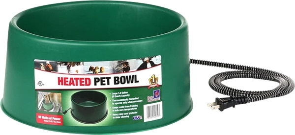 1 2 Gallon Poly Heated Pet Bowl, Farm Innovators Heated Pet Bowl
