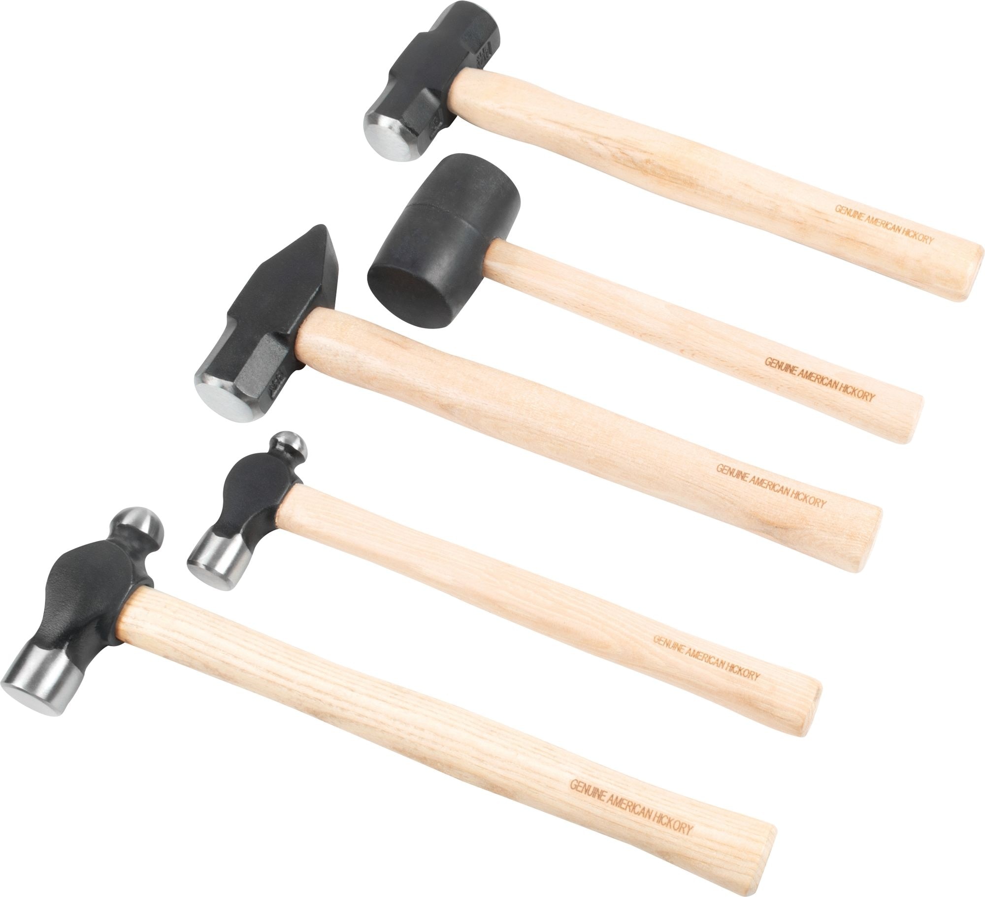 5 pc Hammer Set with Hickory Handles